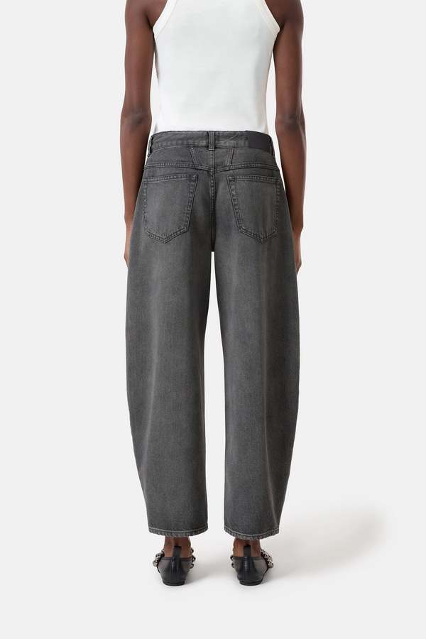 Closed Jazzie Cropped Barrel Jean - Gray
