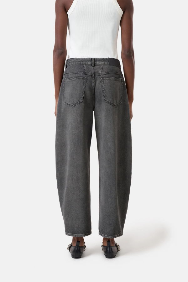 Closed Jazzie Cropped Barrel Jean - Gray