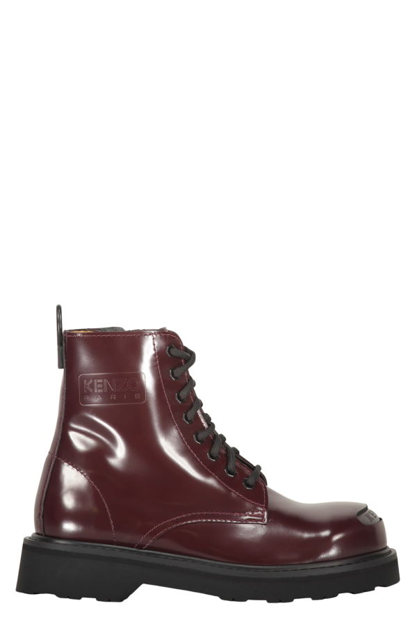 Kenzo Leather Ankle Boots - Burgundy