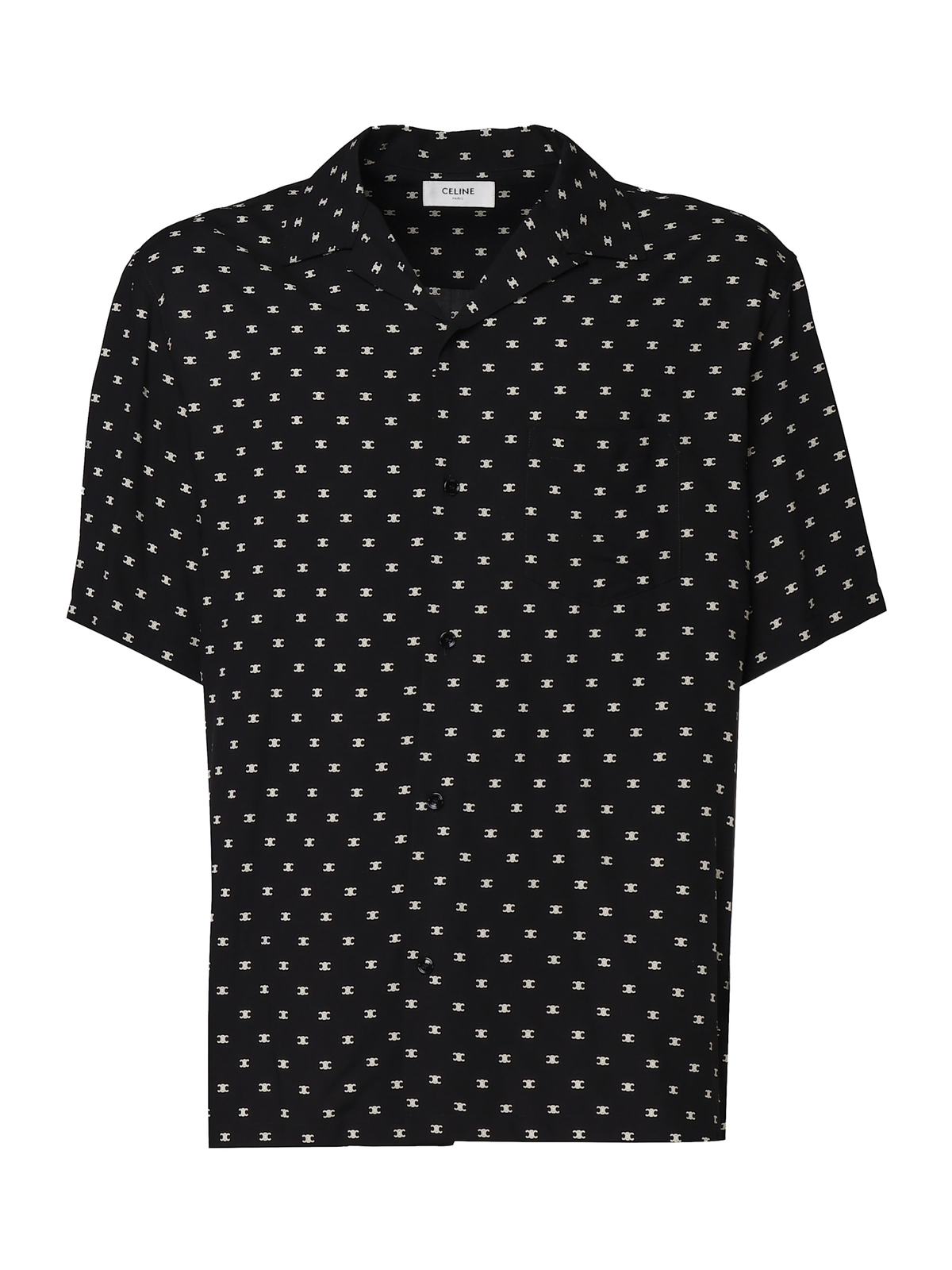 Celine Hawaiian Shirt With Viscose Print Shirt - Noir / Creme - Image 1 of 2