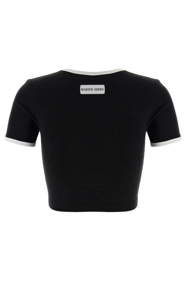 MARINE SERRE Moon Embroidery Top - Black