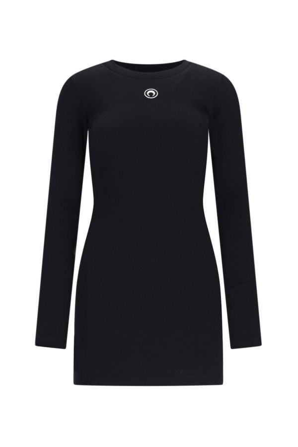 MARINE SERRE Logo Mini Dress - Black