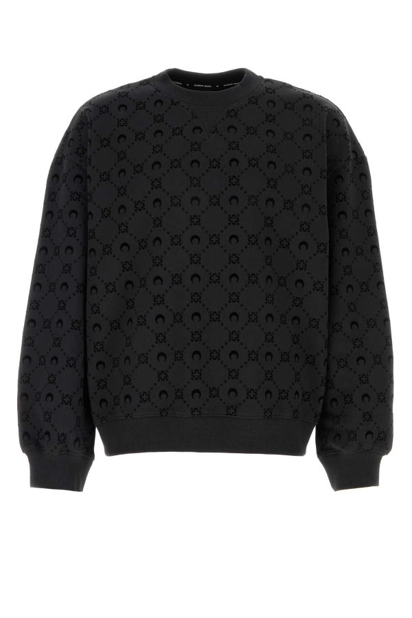 MARINE SERRE Black Cotton Sweatshirt - Black