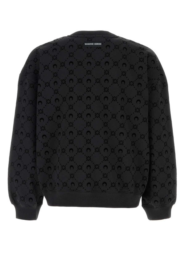 MARINE SERRE Black Cotton Sweatshirt - Black