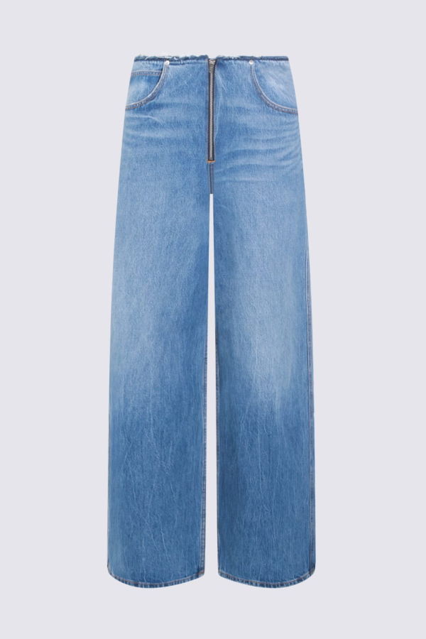 ALEXANDER WANG Vintage Marbled Blue Wide-Leg Jeans