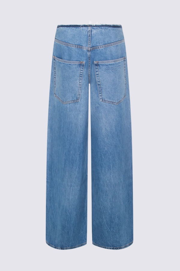 ALEXANDER WANG Vintage Marbled Blue Wide-Leg Jeans