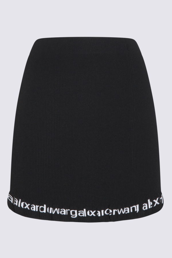 ALEXANDER WANG Ribbed-Knit Mini Skirt - Black