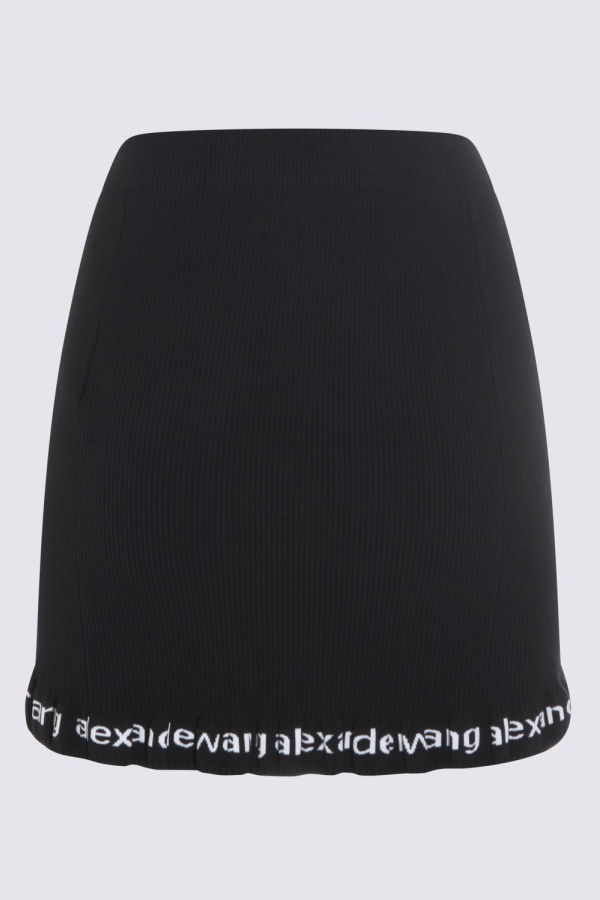 ALEXANDER WANG Ribbed-Knit Mini Skirt - Black