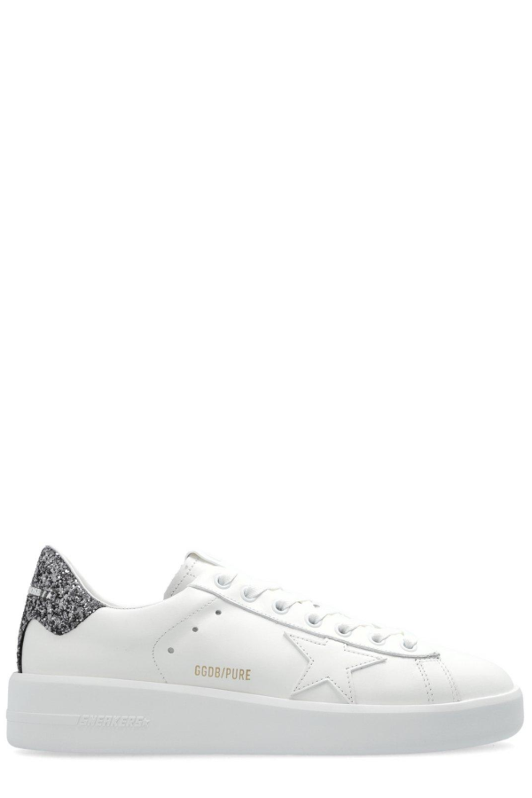 Golden Goose Purestar Glittered Lace-up Sneakers