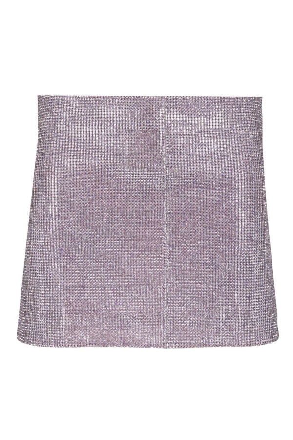 Self-Portrait Metallic Mesh Skirt - Violet