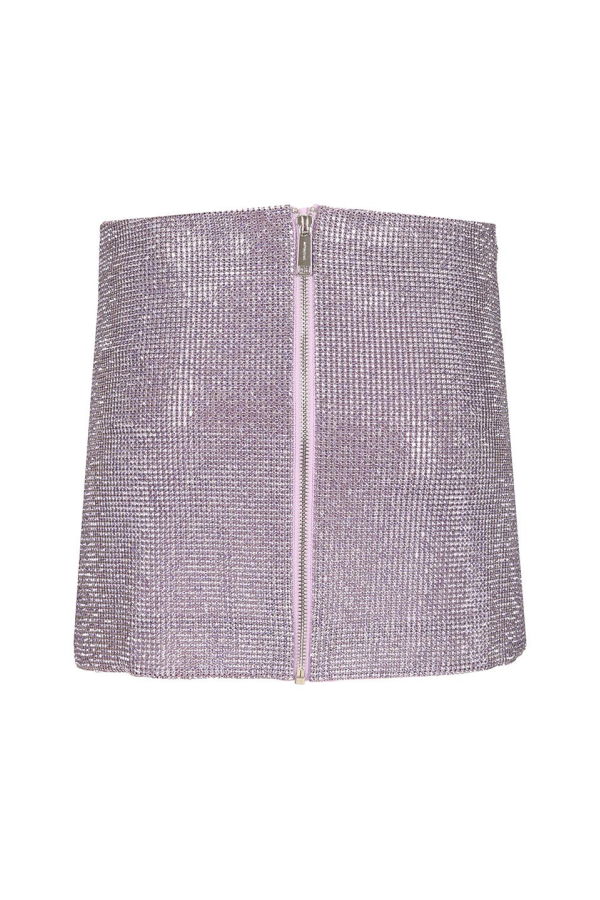 Self-Portrait Metallic Mesh Skirt - Violet