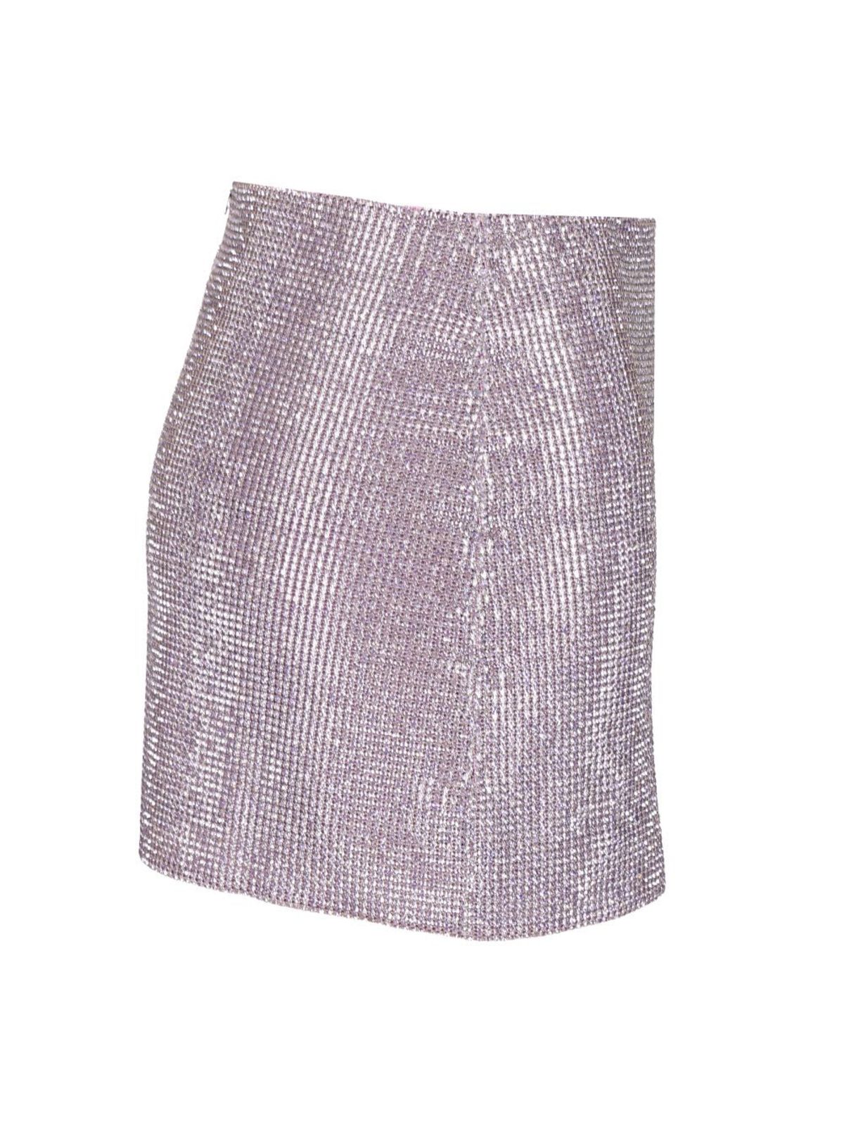 Self-Portrait Metallic Mesh Skirt - Violet - Image 3 of 4