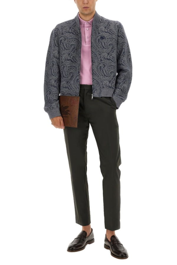 Etro Jacquard Bomber Jacket With Logo Bomber Jacket - Gray