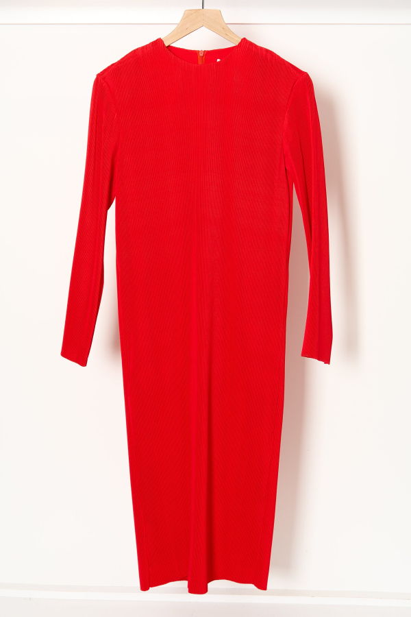Tibi Plissé Midi Dress