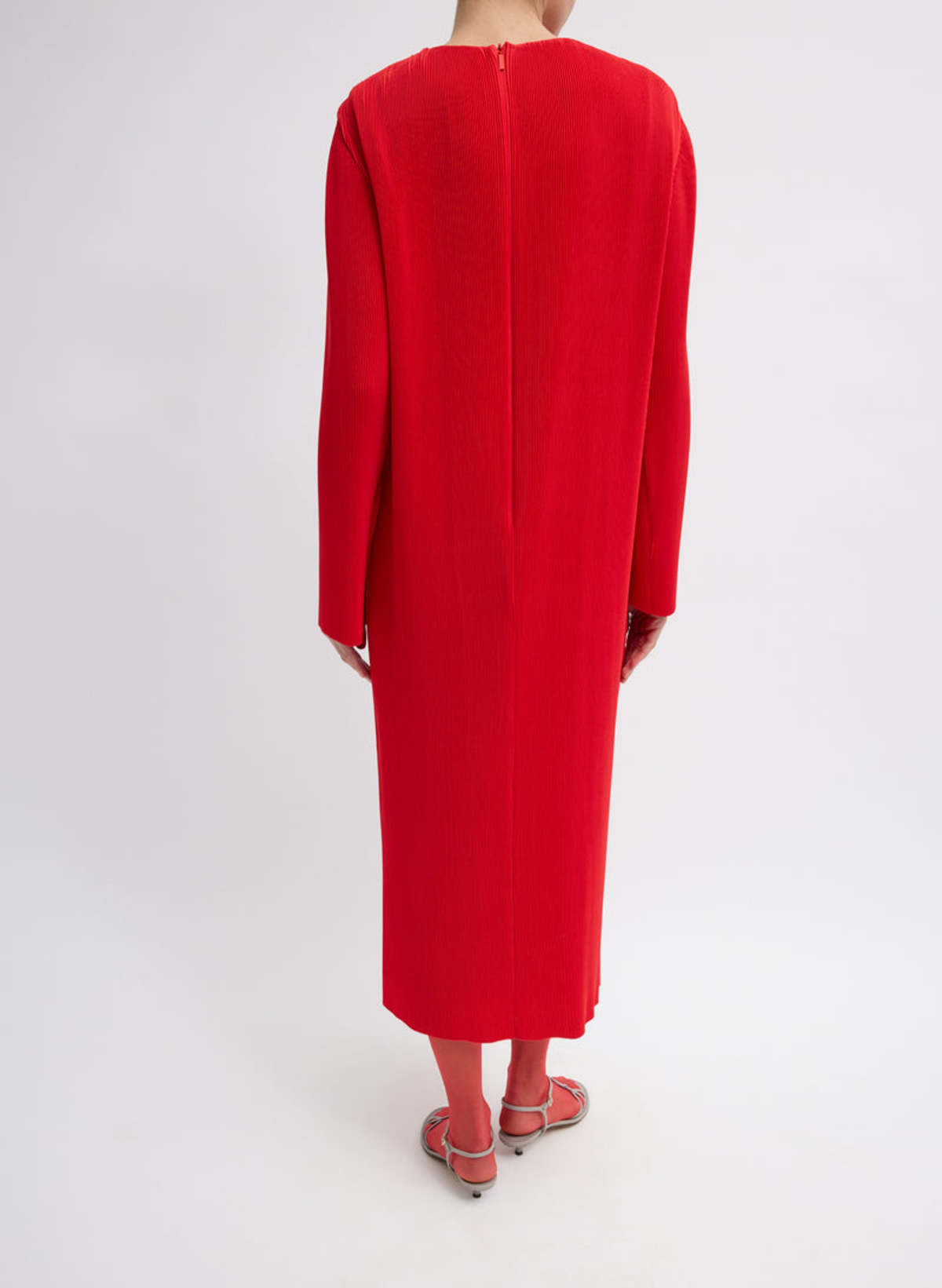 Tibi Plissé Midi Dress - Image 4 of 10