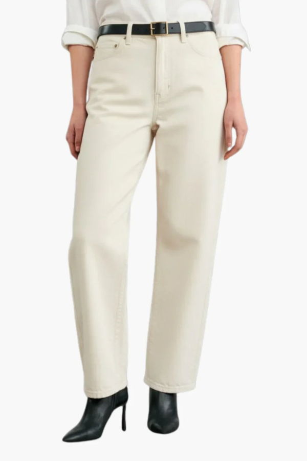 Nili Lotan Tribeca Stretch Mid-Rise Barrel-Leg Jeans