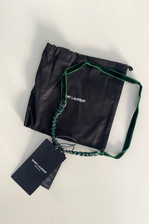 Saint Laurent Ruban de Tete Velour Headband