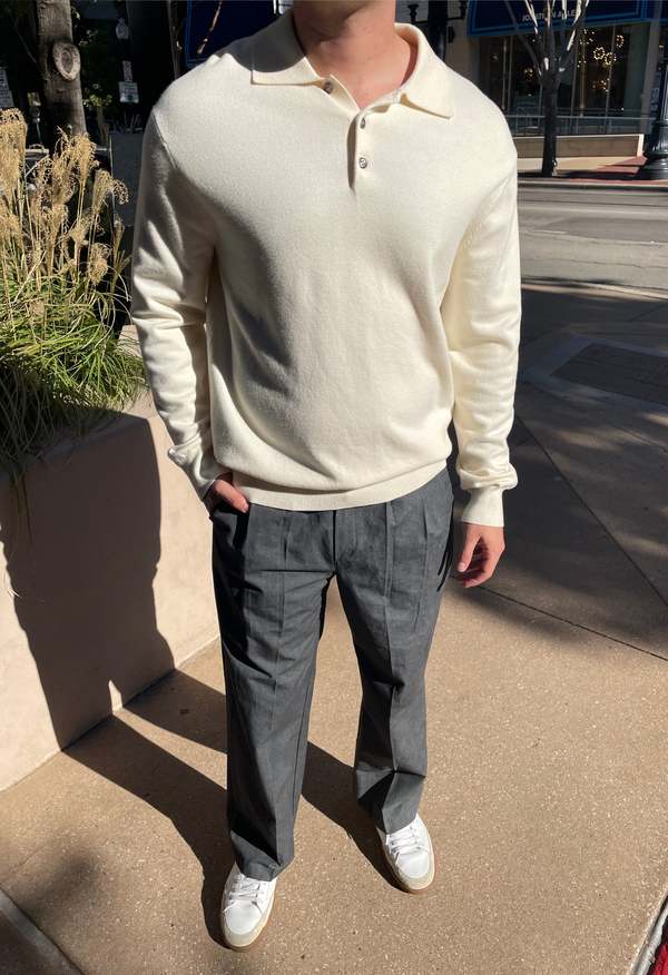 The NKC Store Theo Knit Long Sleeve Polo