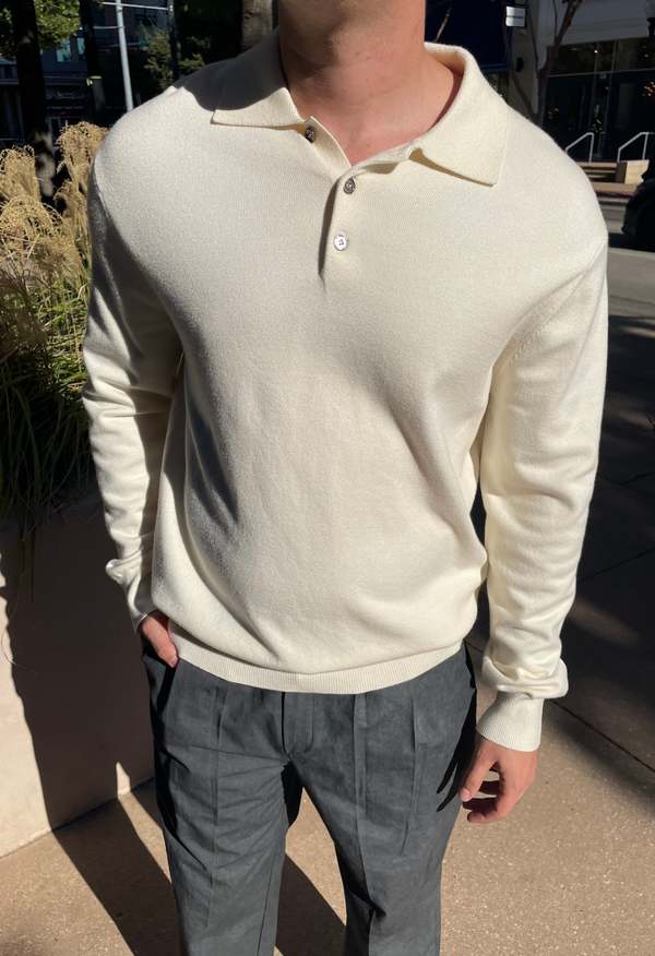 The NKC Store Theo Knit Long Sleeve Polo