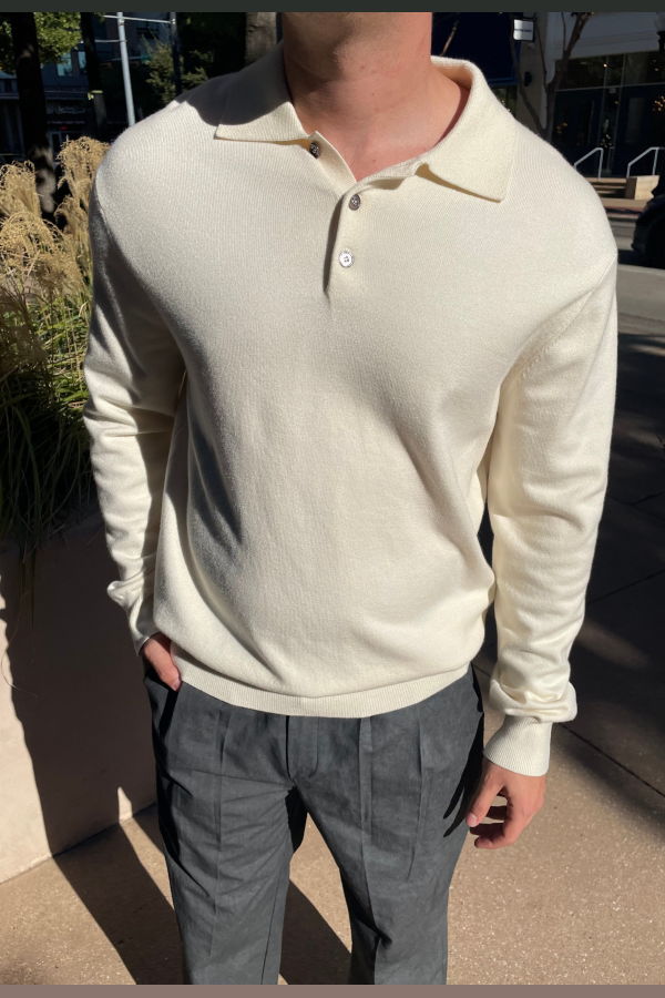 The NKC Store Theo Knit Long Sleeve Polo