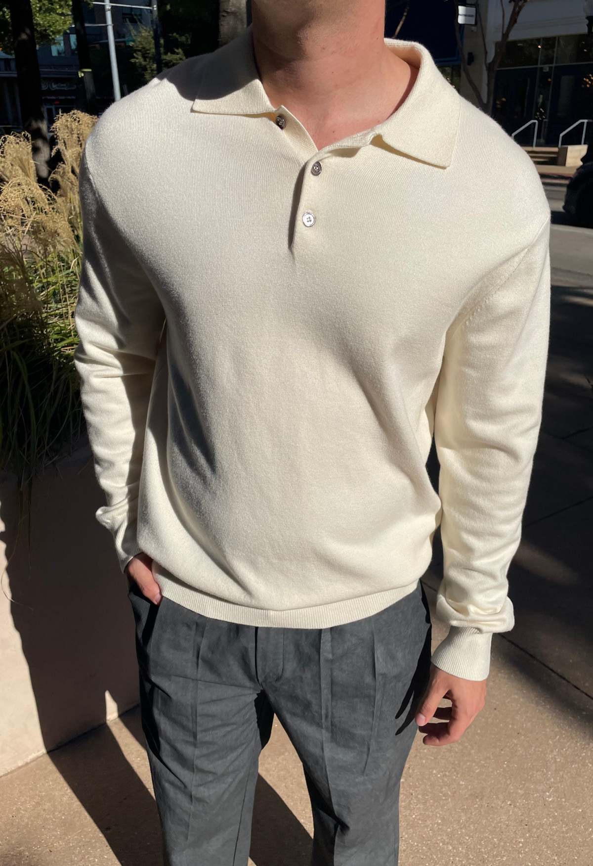 The NKC Store Theo Knit Long Sleeve Polo - Image 2 of 3