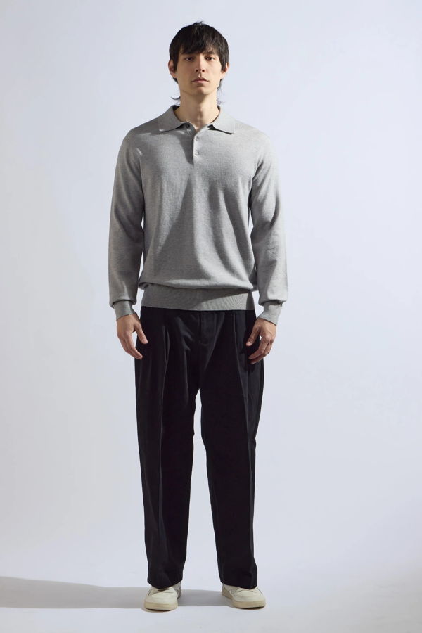 The NKC Store Theo Knit Long Sleeve Polo