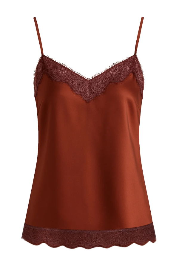 La Ligne Demi Camisole - Rust/Burgundy