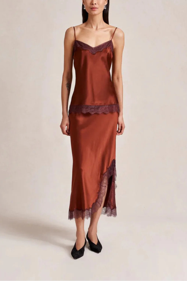 La Ligne Demi Camisole - Rust/Burgundy