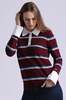 Minnie Rose Striped Polo Sweater - Thumbnail 3
