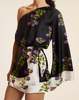 Cynthia Rowley Bon Voyage Silk Dress - BLKFL - Thumbnail 6