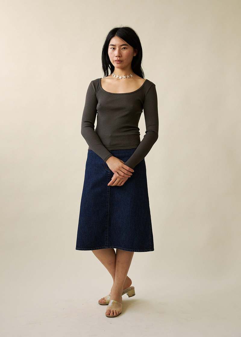 Penny Sage Ballerine Long Sleeve Top