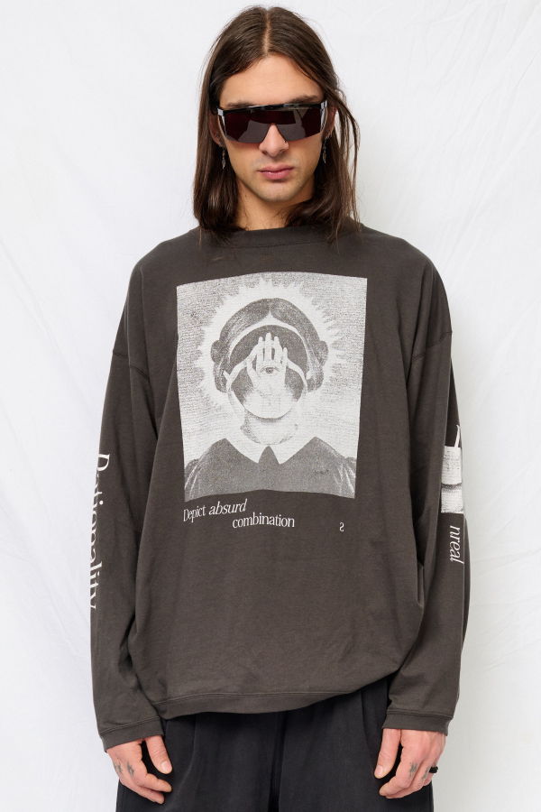 F/CE Charcoal Hidden Identity by M. Enomoto Long Sleeve Tee