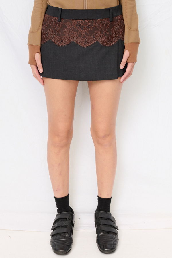 Fumika Uchida Suiting Lace Waist Mini Skirt