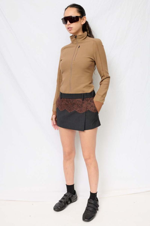 Fumika Uchida Suiting Lace Waist Mini Skirt