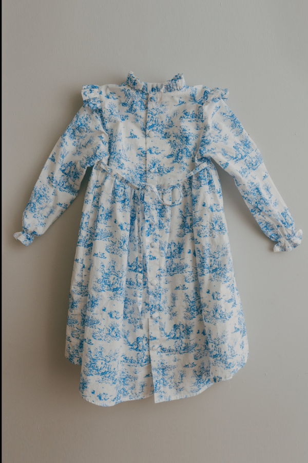 Piper&Cloth Aoki Dress Long Sleeve - Blue Toile