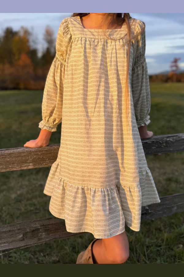 Piper&Cloth Fiona Dress - Blush Vine Stripe