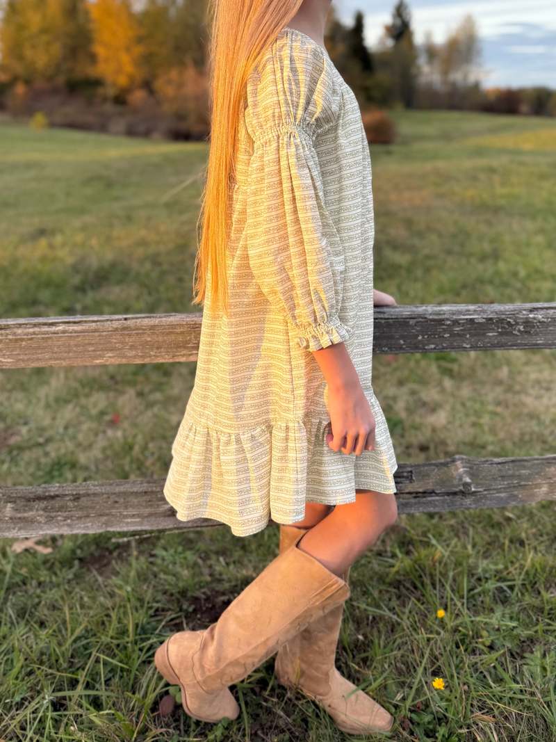 Piper&Cloth Fiona Dress - Blush Vine Stripe