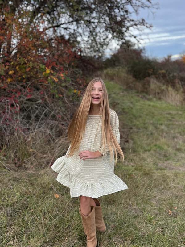 Piper&Cloth Fiona Dress - Blush Vine Stripe