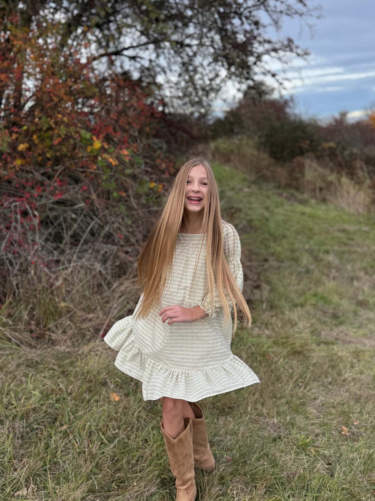 Piper&Cloth Fiona Dress - Blush Vine Stripe - Image 7 of 16