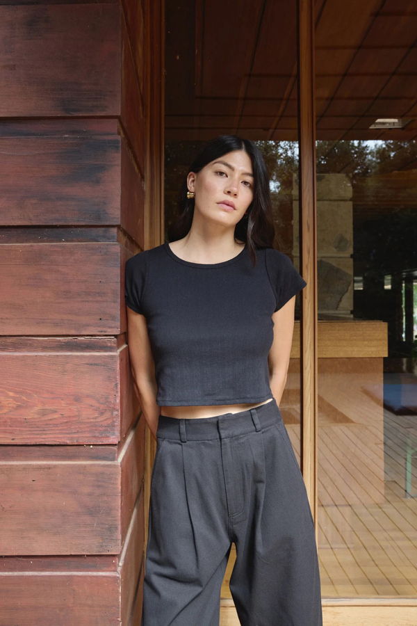 First Rite Crop Pointelle Tee