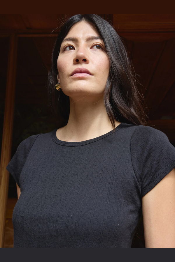 First Rite Crop Pointelle Tee