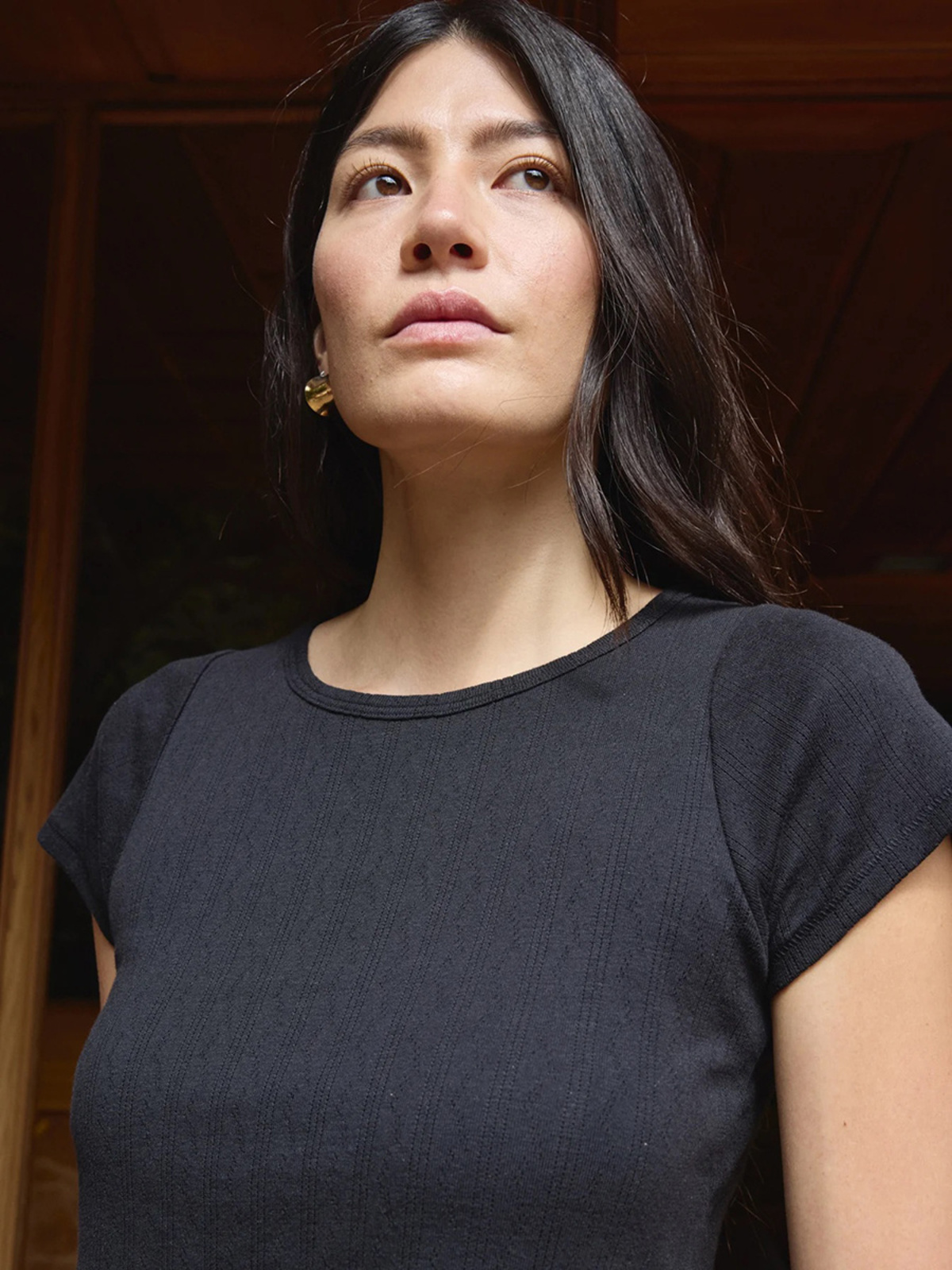 First Rite Crop Pointelle Tee - Image 2 of 5