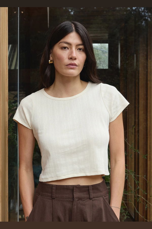 First Rite Crop Pointelle Tee