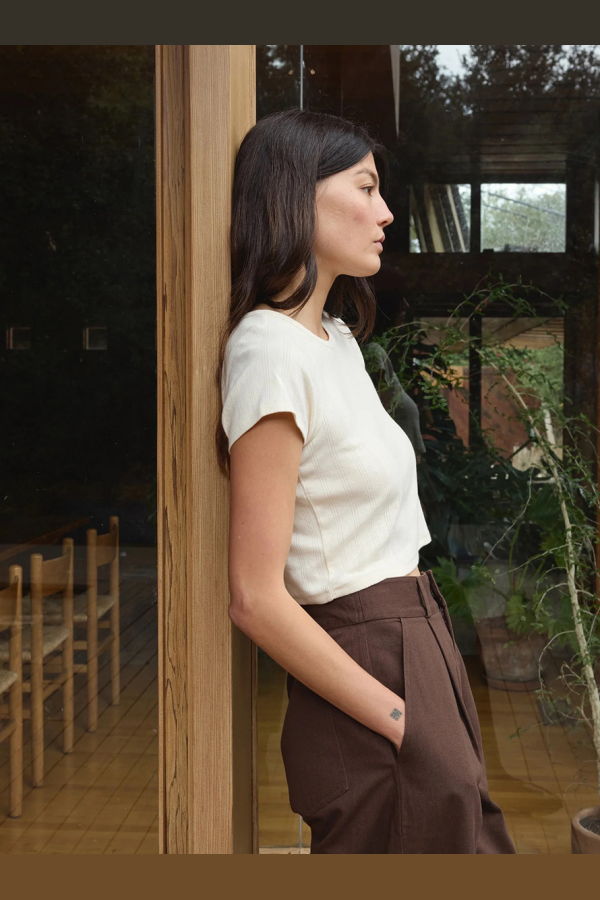 First Rite Crop Pointelle Tee