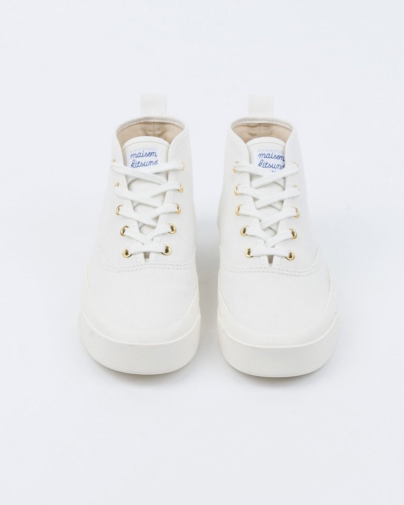 Maison Kitsune Canvas High Top Sneakers - White