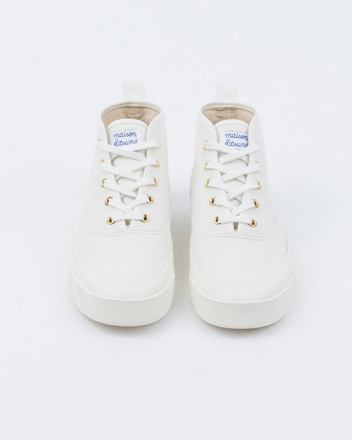Maison Kitsune Canvas High Top Sneakers - White - Image 3 of 4