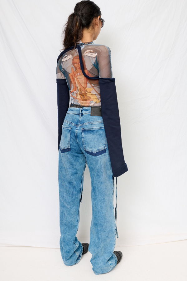 Ottolinger Julien Ceccaldi Print Mesh Hybrid Longsleeve Top