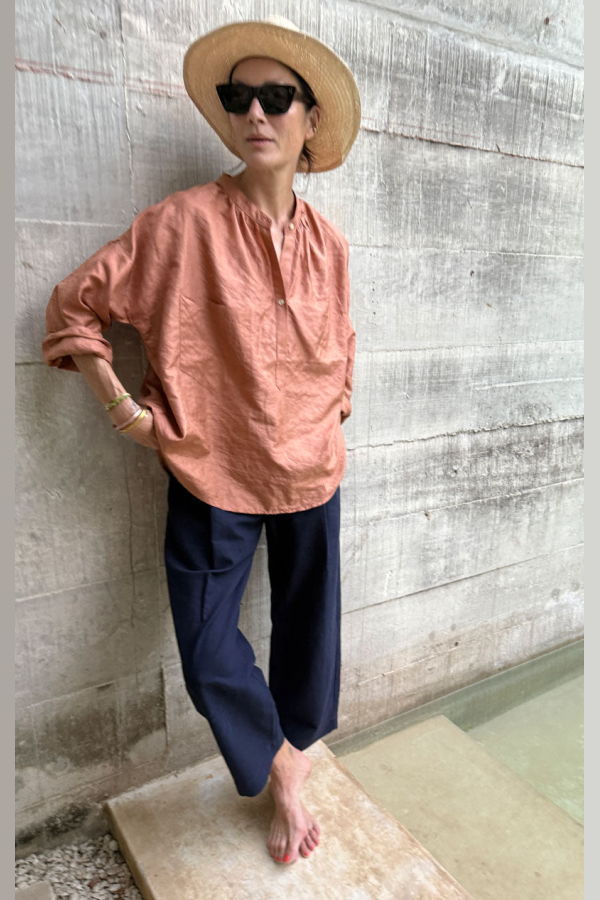 Two Barrel Leg Pant - Navy