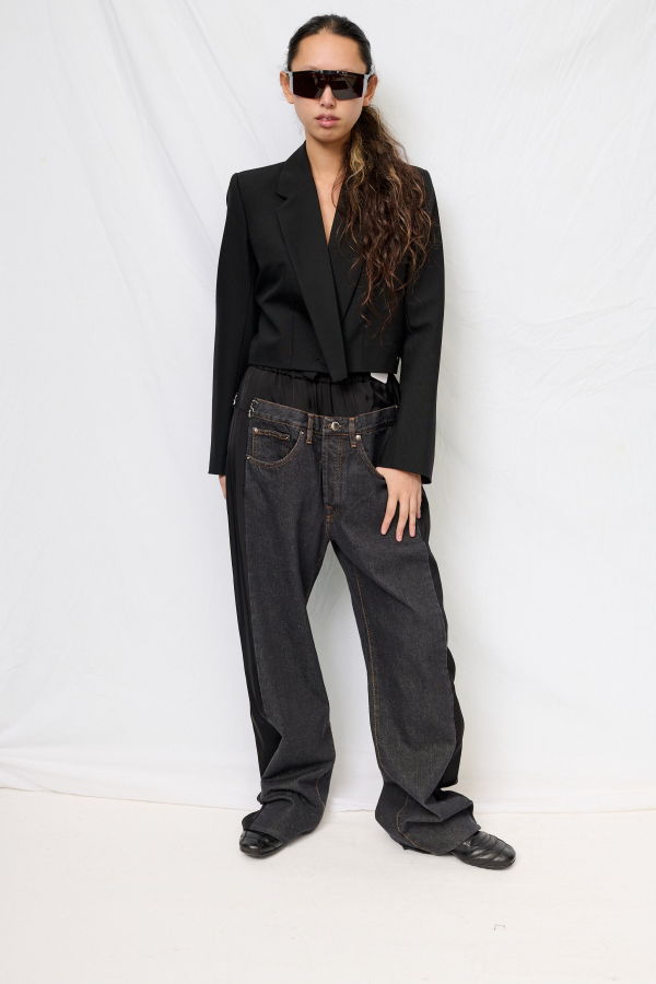 Lutz Huelle Black Denim & Black Low Denim Pants Pants