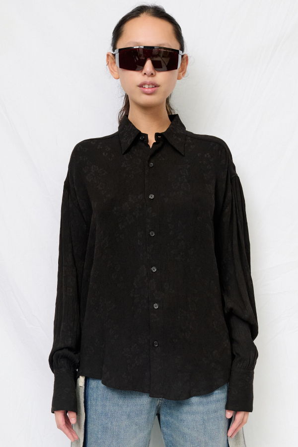 Adyela Black Floral Arc Shirt